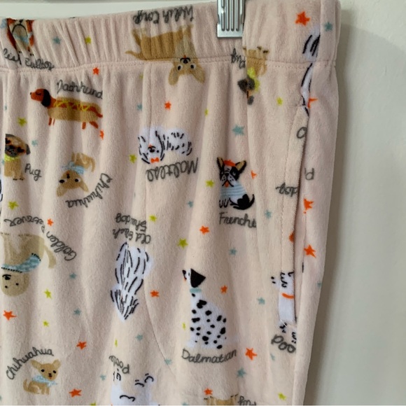 Cuddl Duds Velour Pajama Lounge Set Cozy Pink Dog Print - Picture 8 of 11